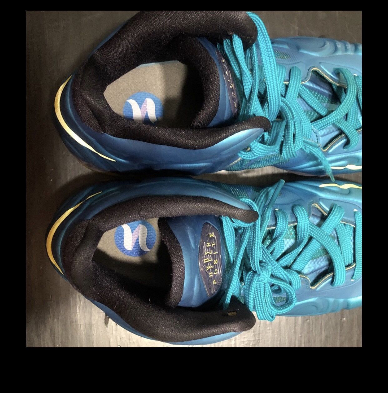 Nike NIKE HYPERPOSITE TEAL BLUE AND YELLOW HIGH TOPS MENS 9.5 Size US 9.5 / EU 42-43 - 2 Thumbnail