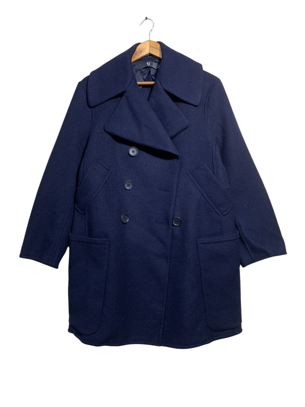 Jil Sander × Uniqlo 🔥+J NAVY WOOL DOUBLE BREAST JACKETS Size L / US 10 / IT 46 - 1 Thumbnail
