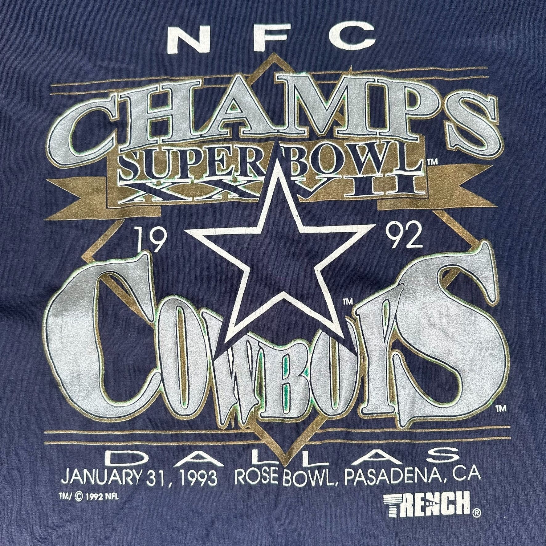 NFL Vintage 90s Dallas Cowboys Super Bowl Champs 1992 T-Shirt Na Size US L / EU 52-54 / 3 - 2 Thumbnail