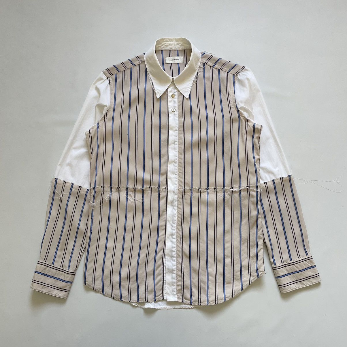 Wales Bonner A/W 20 Reworked Raw Edge Stripe Shirt Size US M / EU 48-50 / 2 - 17 Thumbnail