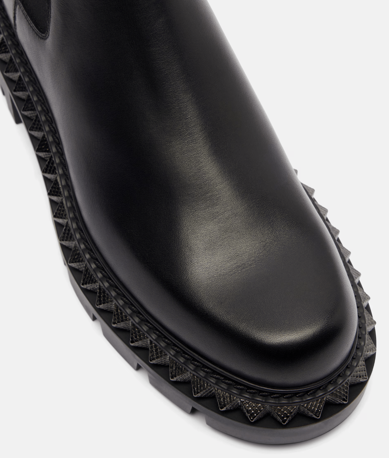 Christian Louboutin St Emilia Pyraclou Flat Black Calf Chelsea Lug Ankle Boot 37 Size US 7 / IT 37 - 8 Thumbnail