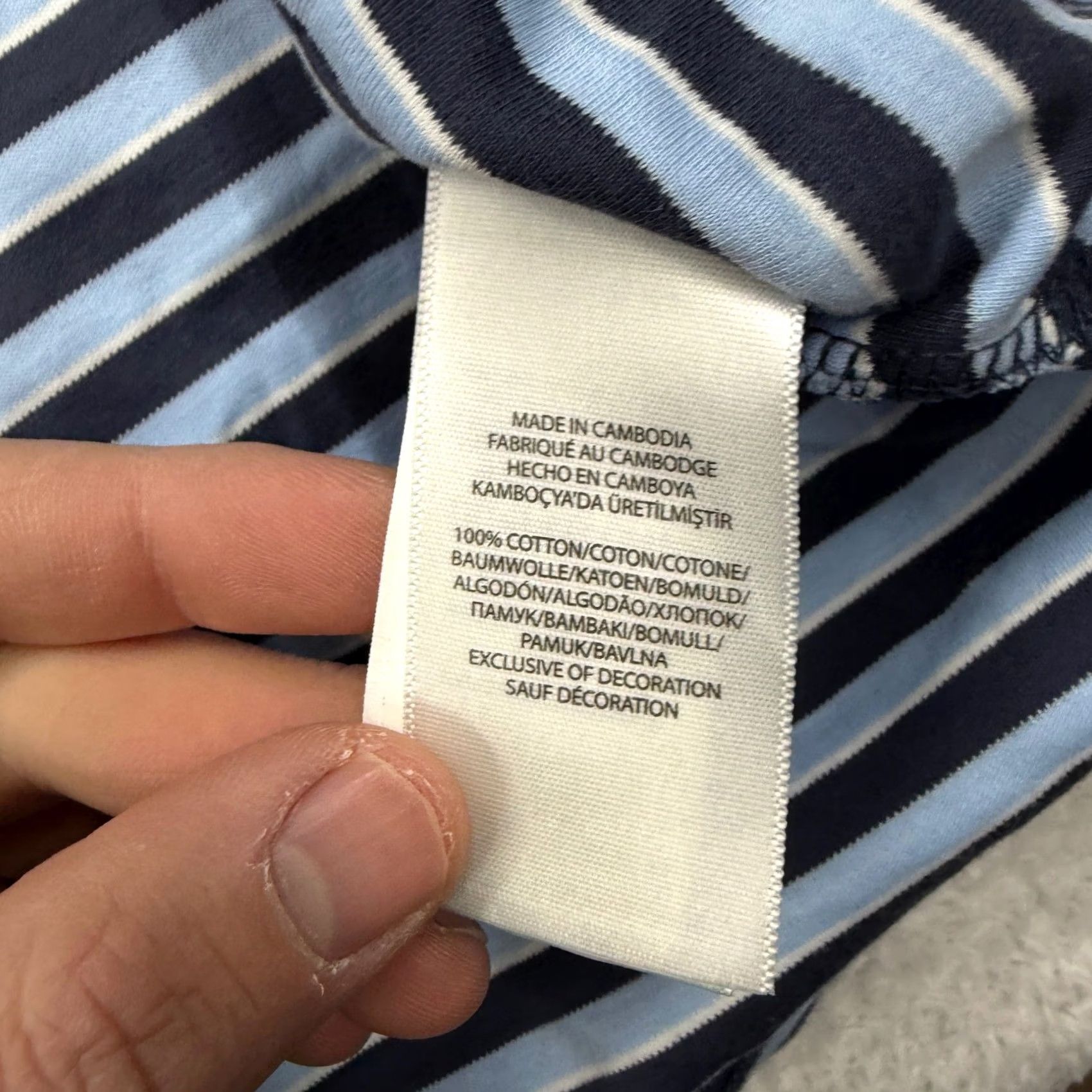 Polo Ralph Lauren VINTAGE Polo Ralph Lauren Mens Striped Short Sleeve Polo Shirt Navy Blue Light Blue XL Size US XL / EU 56 / 4 - 6 Thumbnail