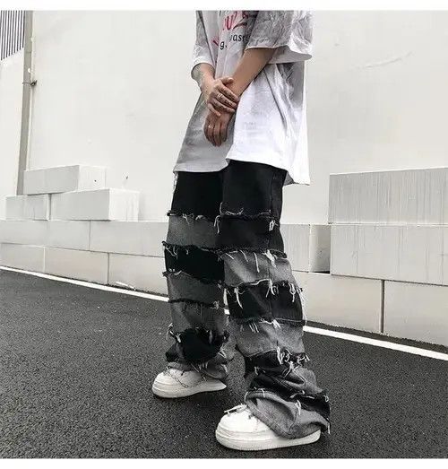 Jean Streetwear wide legs hip hop style loose straight jeans y2k Size US 32 / EU 48 - 3 Thumbnail