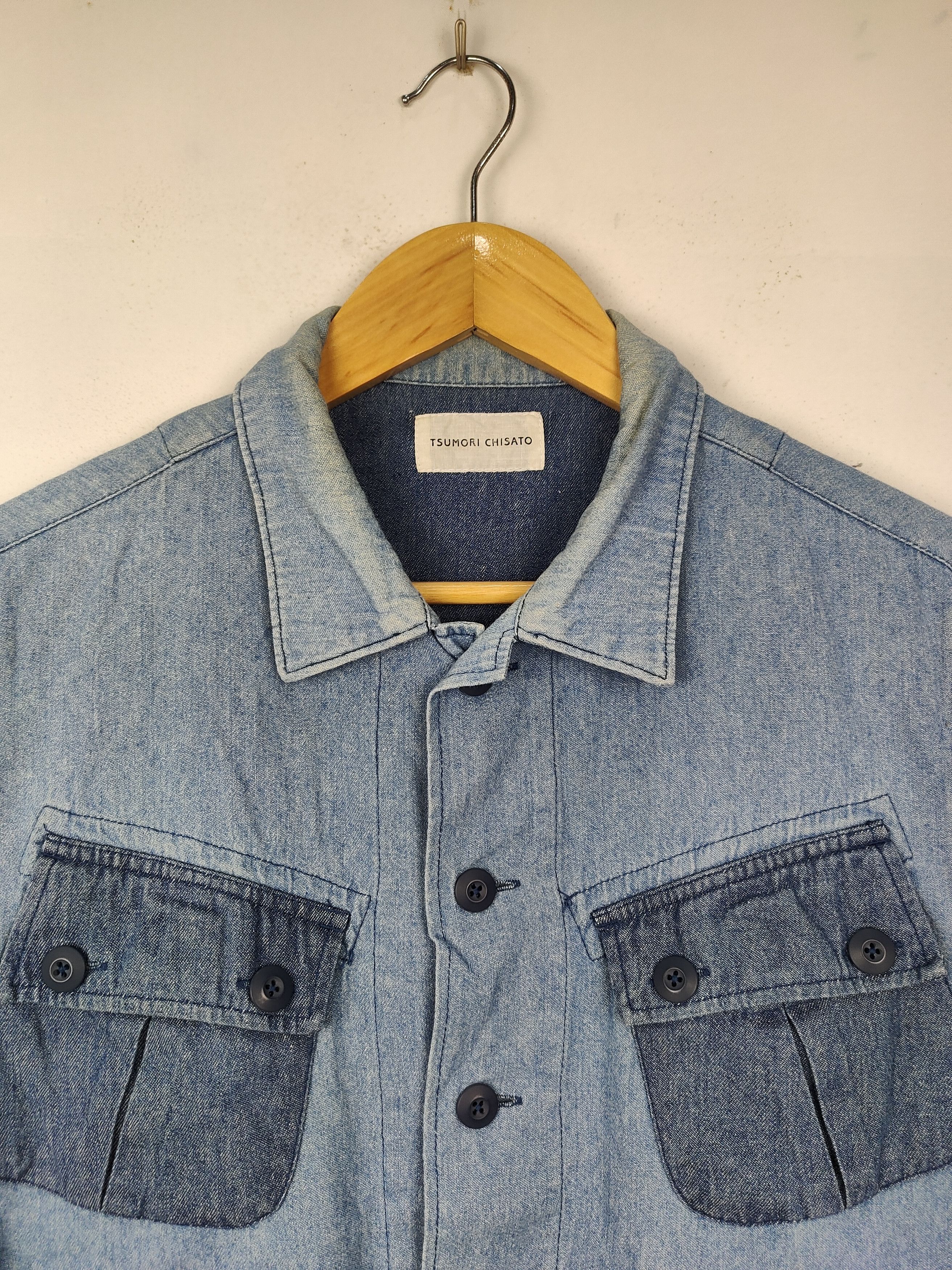 Tsumori Chisato Tsumori Chisato two-tone denim jacket with four pockets. Size US S / EU 44-46 / 1 - 2 Thumbnail