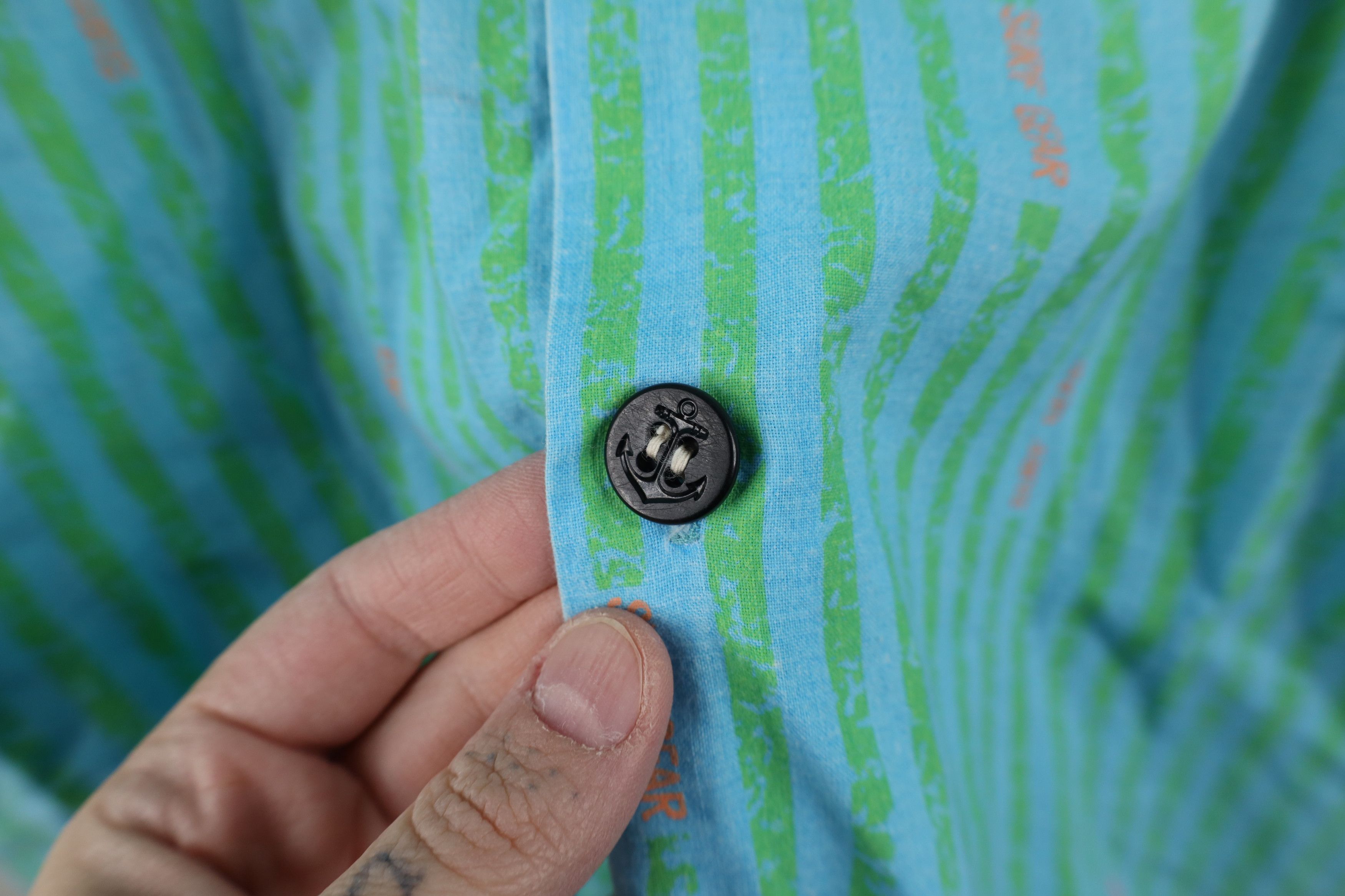 Vintage Vintage 80s 90s Surf Gear Striped Surfing Button Shirt USA Size US XL / EU 56 / 4 - 5 Thumbnail