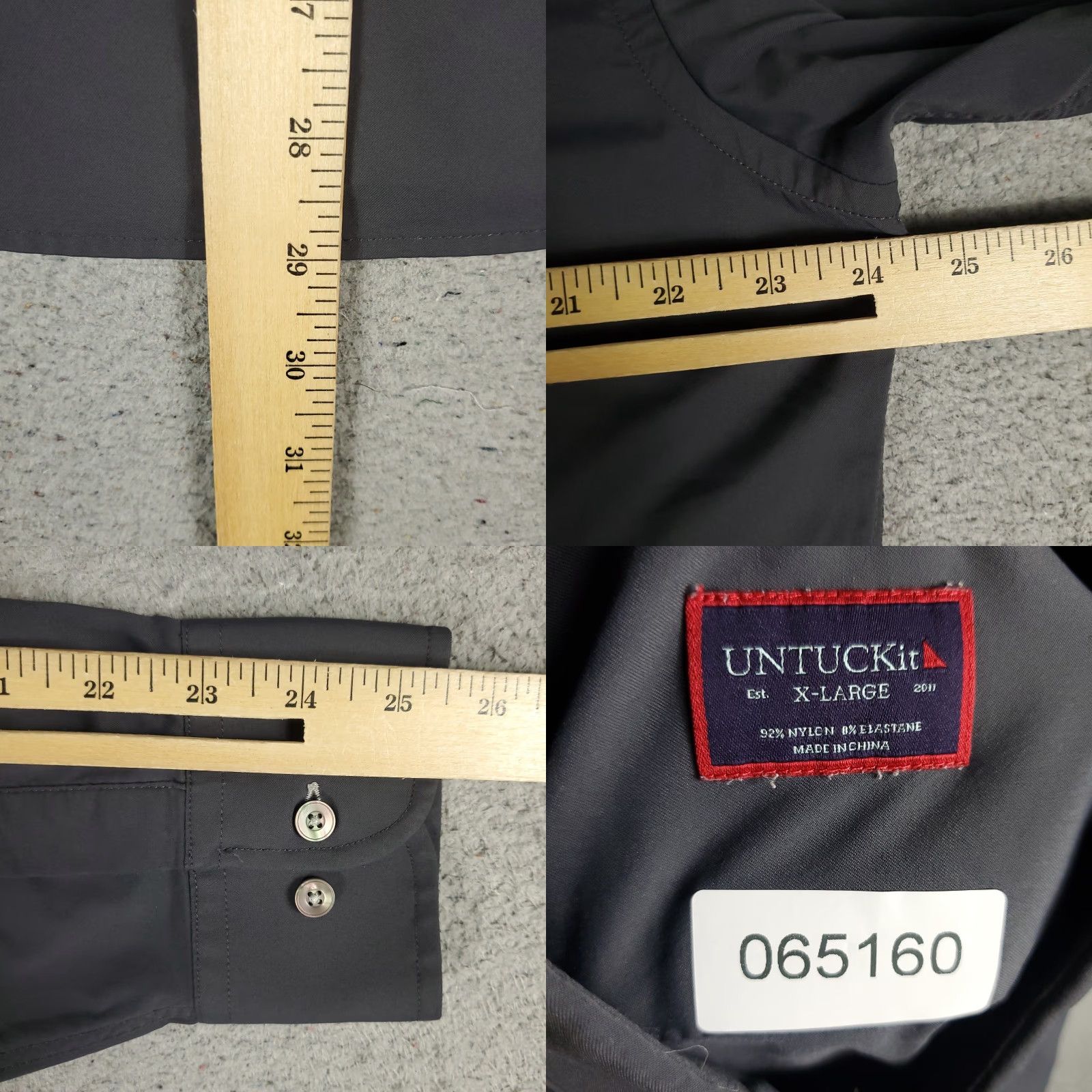 UNTUCKit UNTUCKit Shirt Mens XL Gray Nylon Stretch Button Up Long Sleeve Size US XL / EU 56 / 4 - 8 Thumbnail