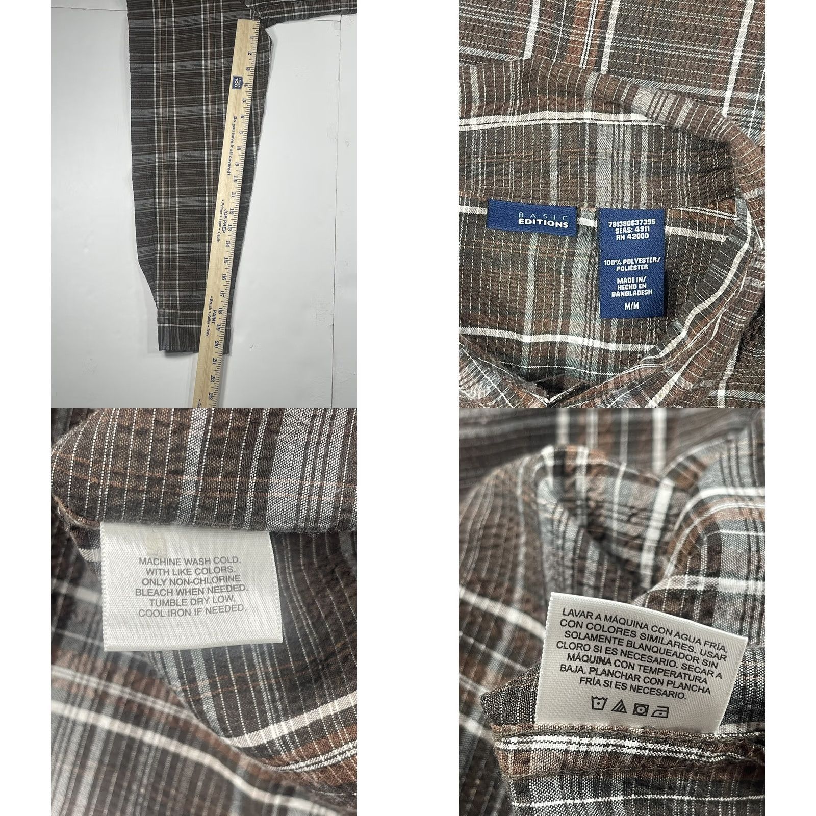 Basic Editions Basic Editions Plaid Long Sleeve Button Front Flannel Shirt Men’s M Multicolor Size US M / EU 48-50 / 2 - 8 Thumbnail