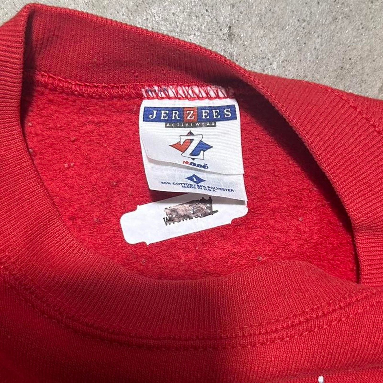 Jerzees Vintage 90s Morning Sun Birds Snow Crewneck Red Sweatshirt Size L / US 10 / IT 46 - 4 Thumbnail