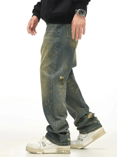 Japanese Brand × Jean American high street washed distressed flared jeans Size US 32 / EU 48 - 3 Thumbnail