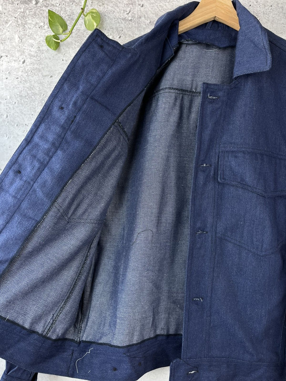 Le Laboureur × Vintage Vintage French Workwear Indigo Jacket Sanfor Lutteurs Size US L / EU 52-54 / 3 - 9 Thumbnail