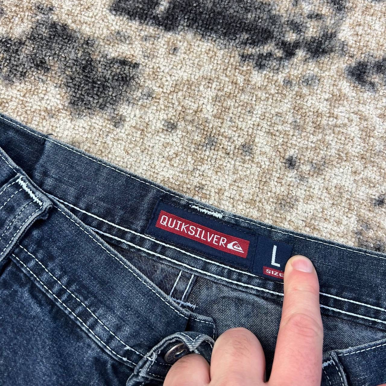 Quiksilver Quiksilver Vintage Y2K Pocket Logo Blue Denim Jeans Size US 34 / EU 50 - 8 Thumbnail