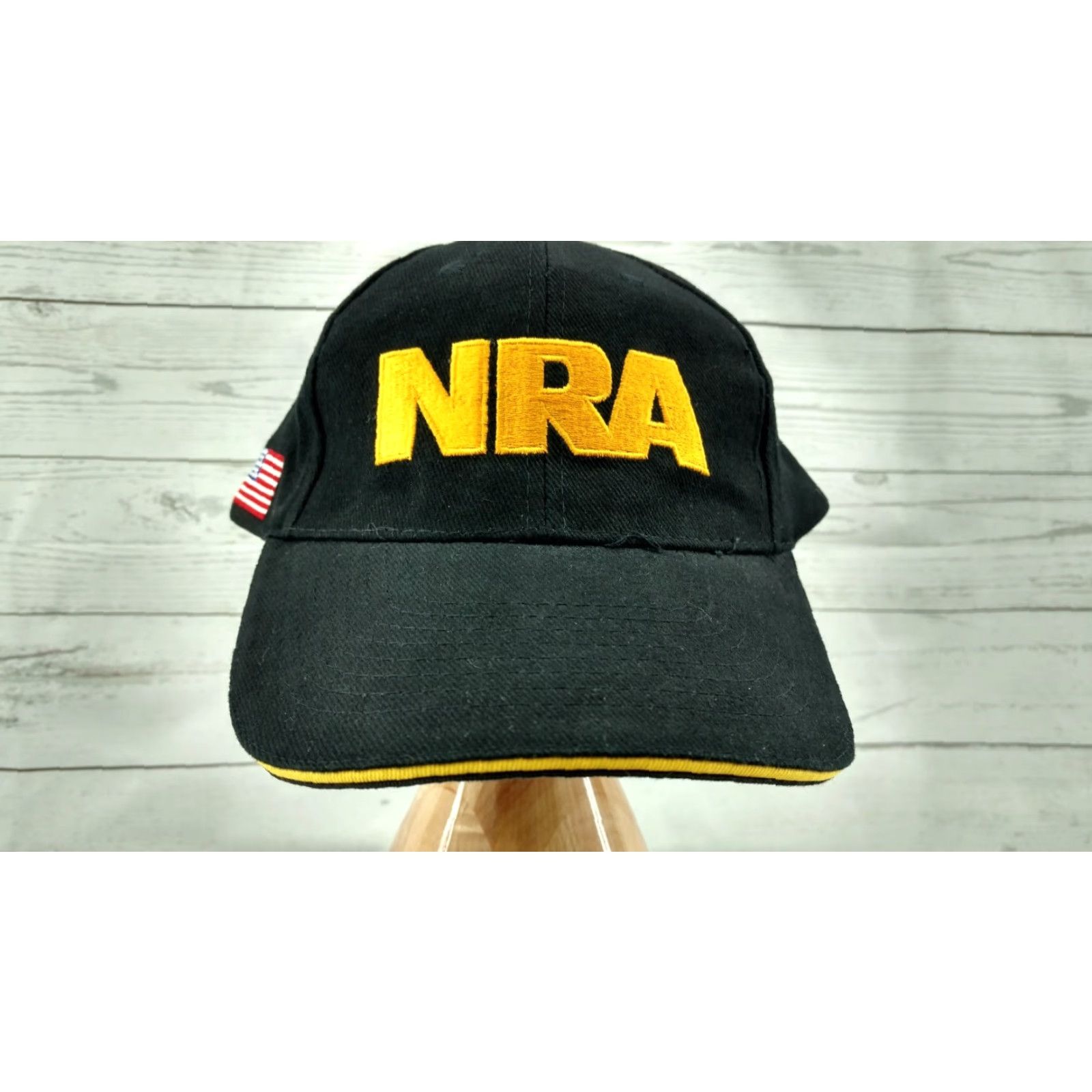 Bally NRA Ball Cap Hat Black Gold 100% Cotton Adjustable Baseball Cap Men Size ONE SIZE - 2 Thumbnail