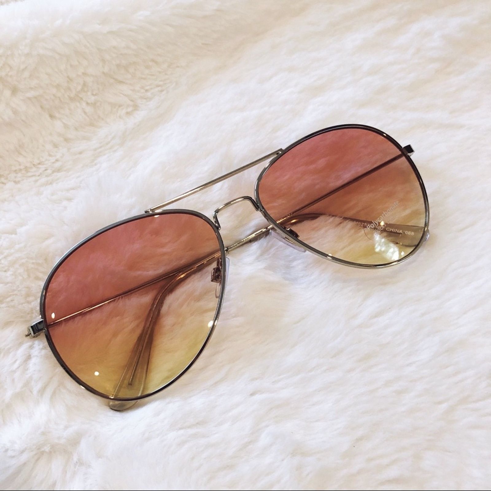Other Rosalia Pink Yellow Full Rim Aviator Sunglasses Size ONE SIZE - 3 Thumbnail