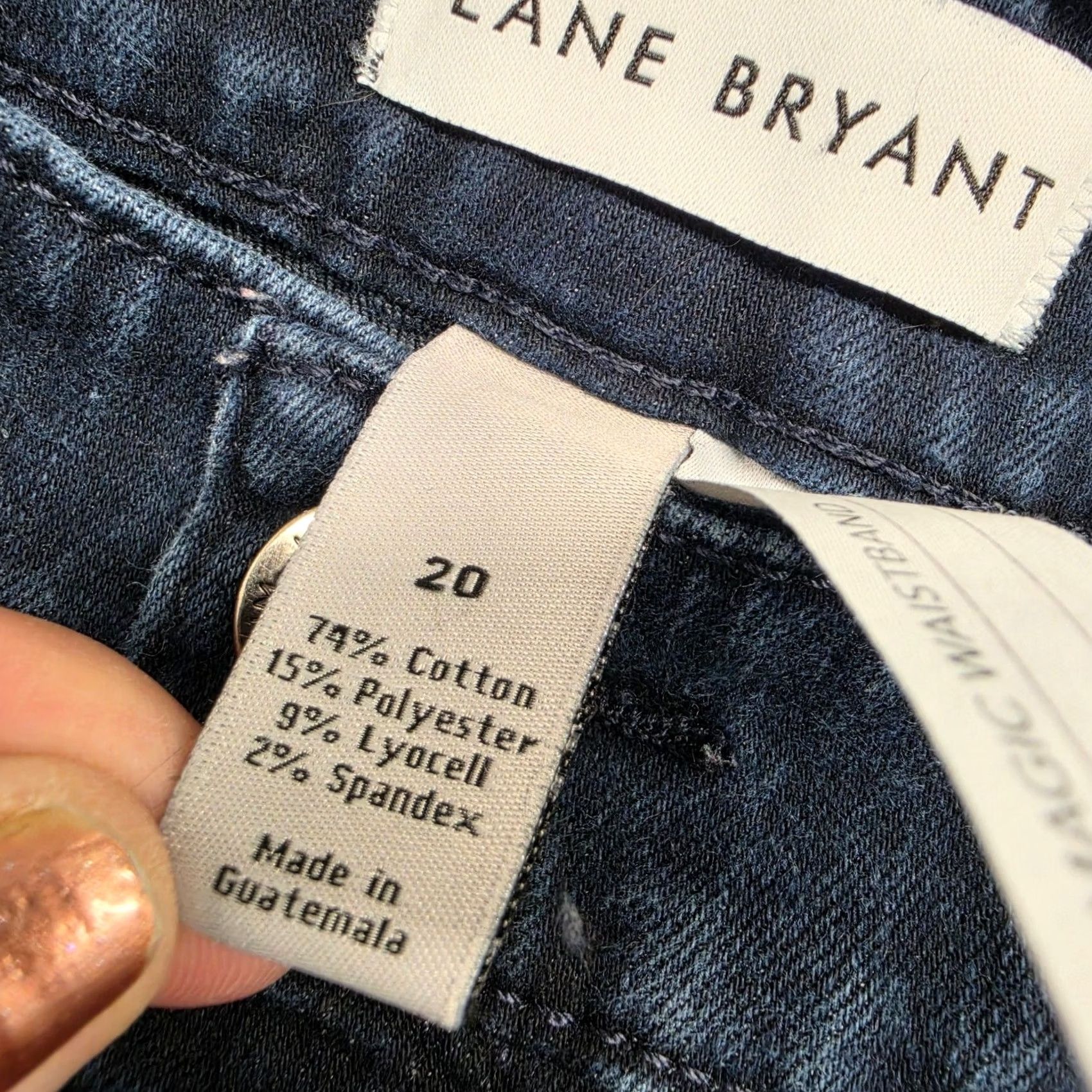 Vintage Lane Bryant Womens 20 Blue Jeans High Rise Curvy Fit Flex Magic Waistband Cropped Capri 5-Pocket Denim Pedal Tight Mens? Size 42" / US 20 - 5 Thumbnail