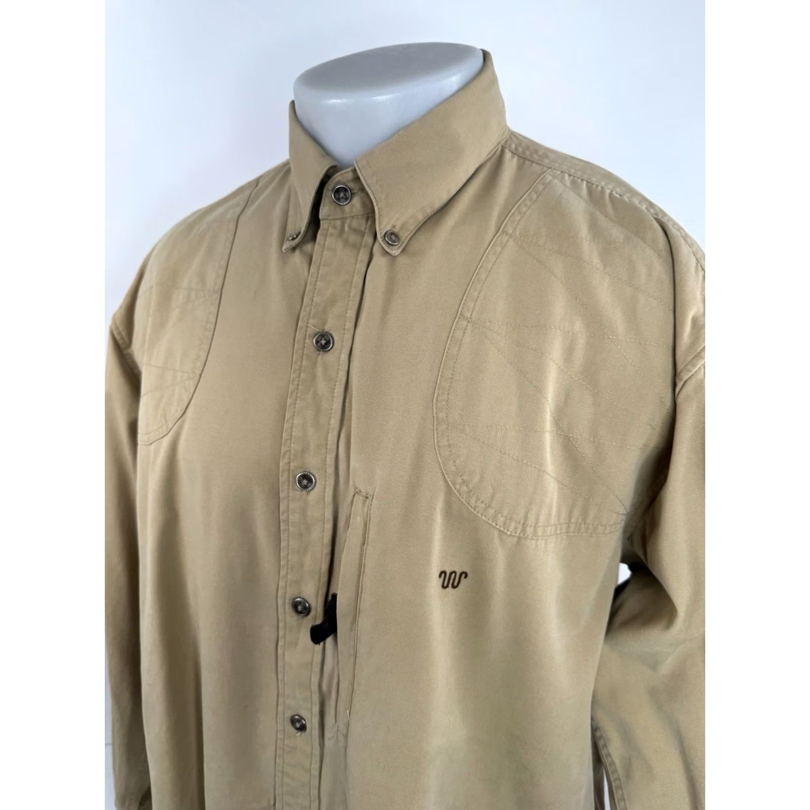 Vintage KING RANCH Mens XL Padded Hunting Shirt Button-Up Long Sleeve Light Brown Tan Shirt XL Mens Leather Hunting Shirt Size US XL / EU 56 / 4 - 3 Thumbnail