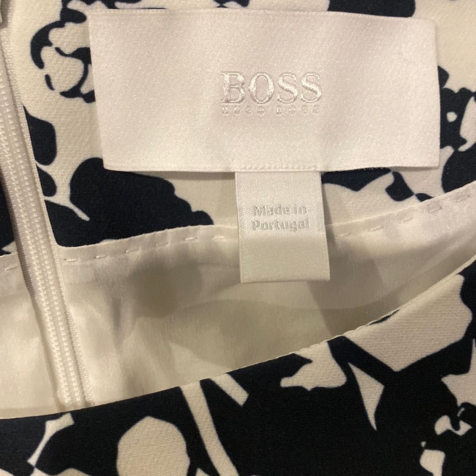 Hugo Boss BOSS Women Donisa Floral-print Sheath Dress in White 10 Size L / US 10 / IT 46 - 5 Thumbnail
