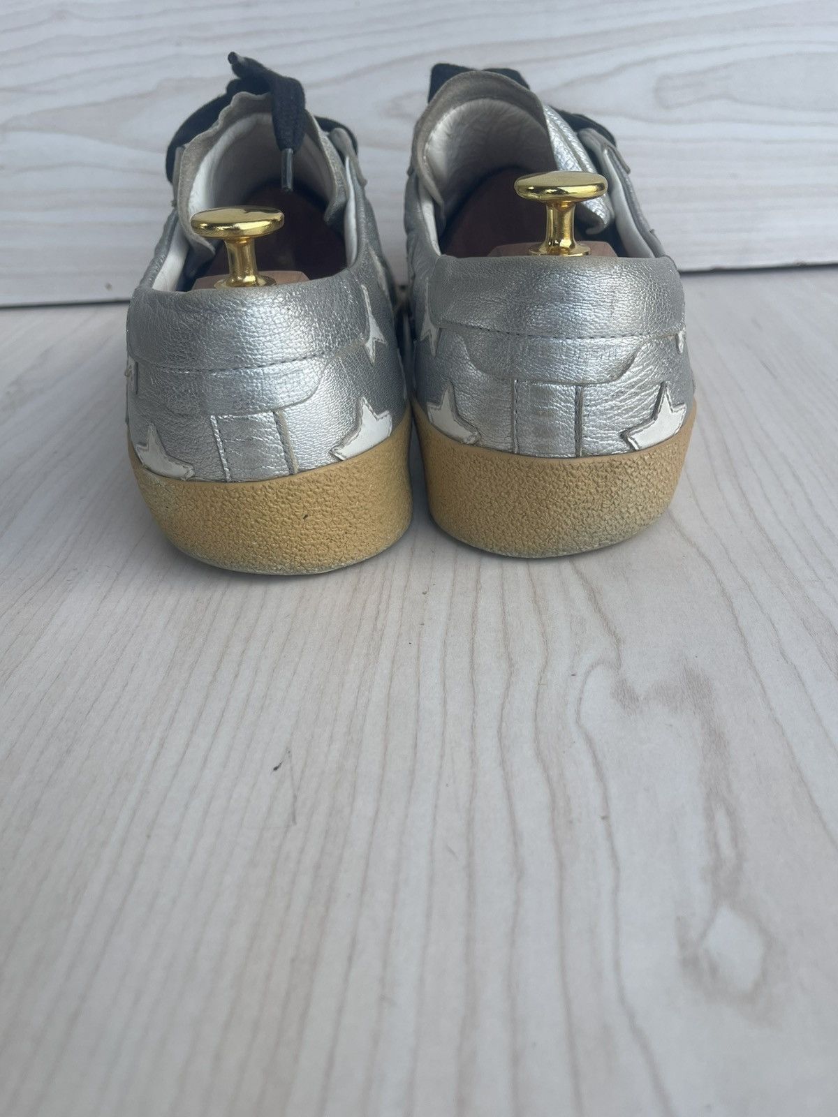 Saint Laurent Paris SAINT LAURENT WHITE AND SILVER STARS SNEAKERS Size US 8 / EU 41 - 9 Thumbnail