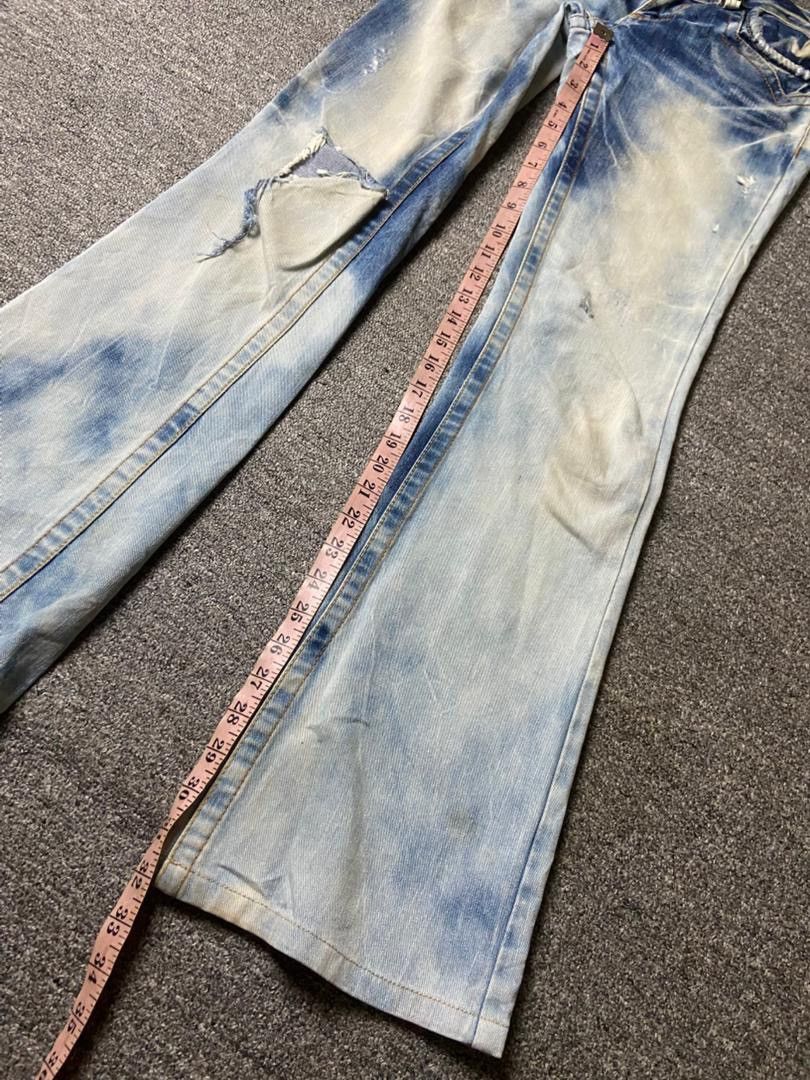 Japanese Brand Vintage Red Pepper Low Rise Distressed Flare Jeans (175) Size 29" - 9 Thumbnail