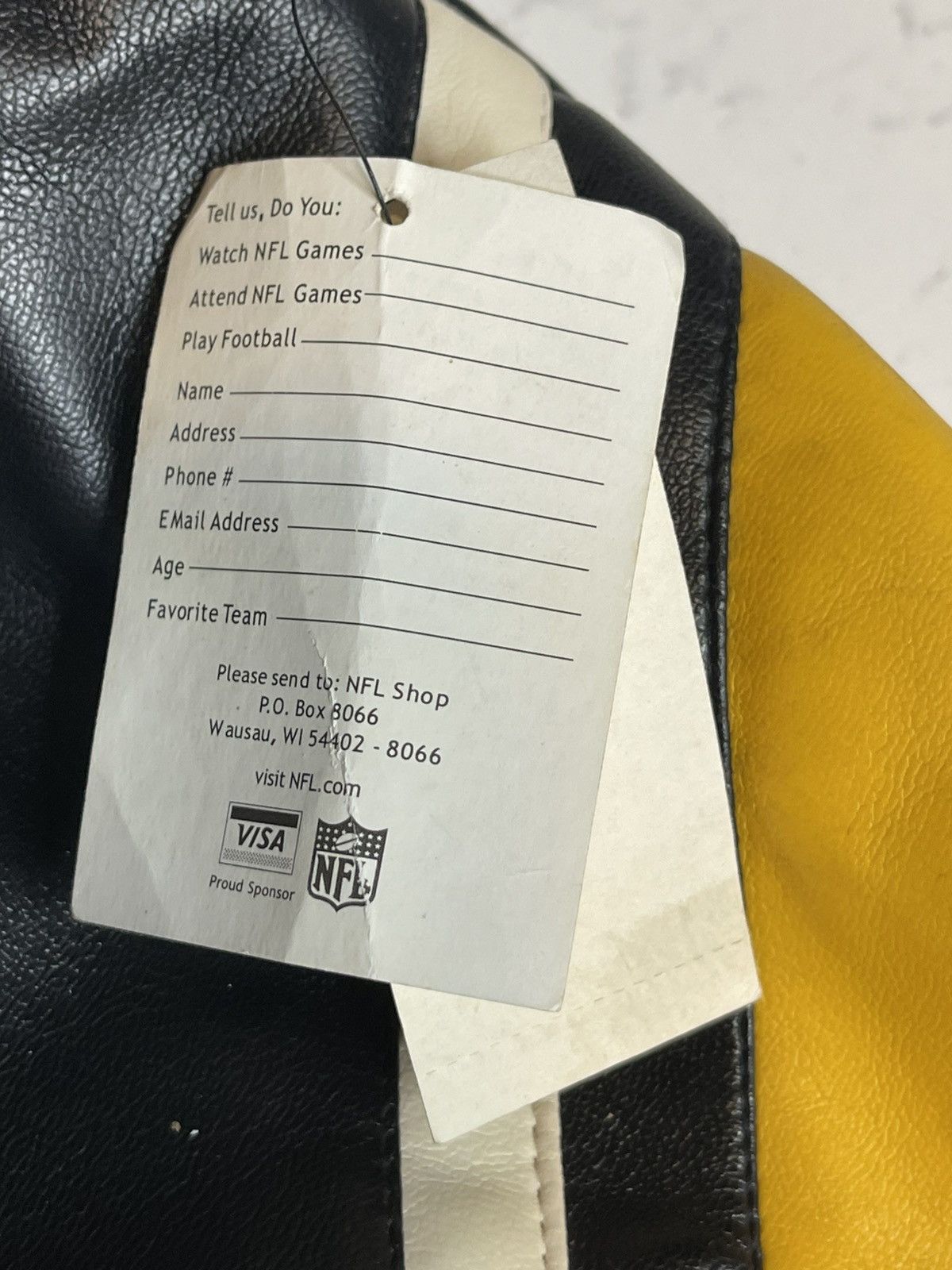 NFL Vtg Pittsburgh Steelers Faux Leather GIII Jacket NWT *FLAW Size US L / EU 52-54 / 3 - 10 Thumbnail