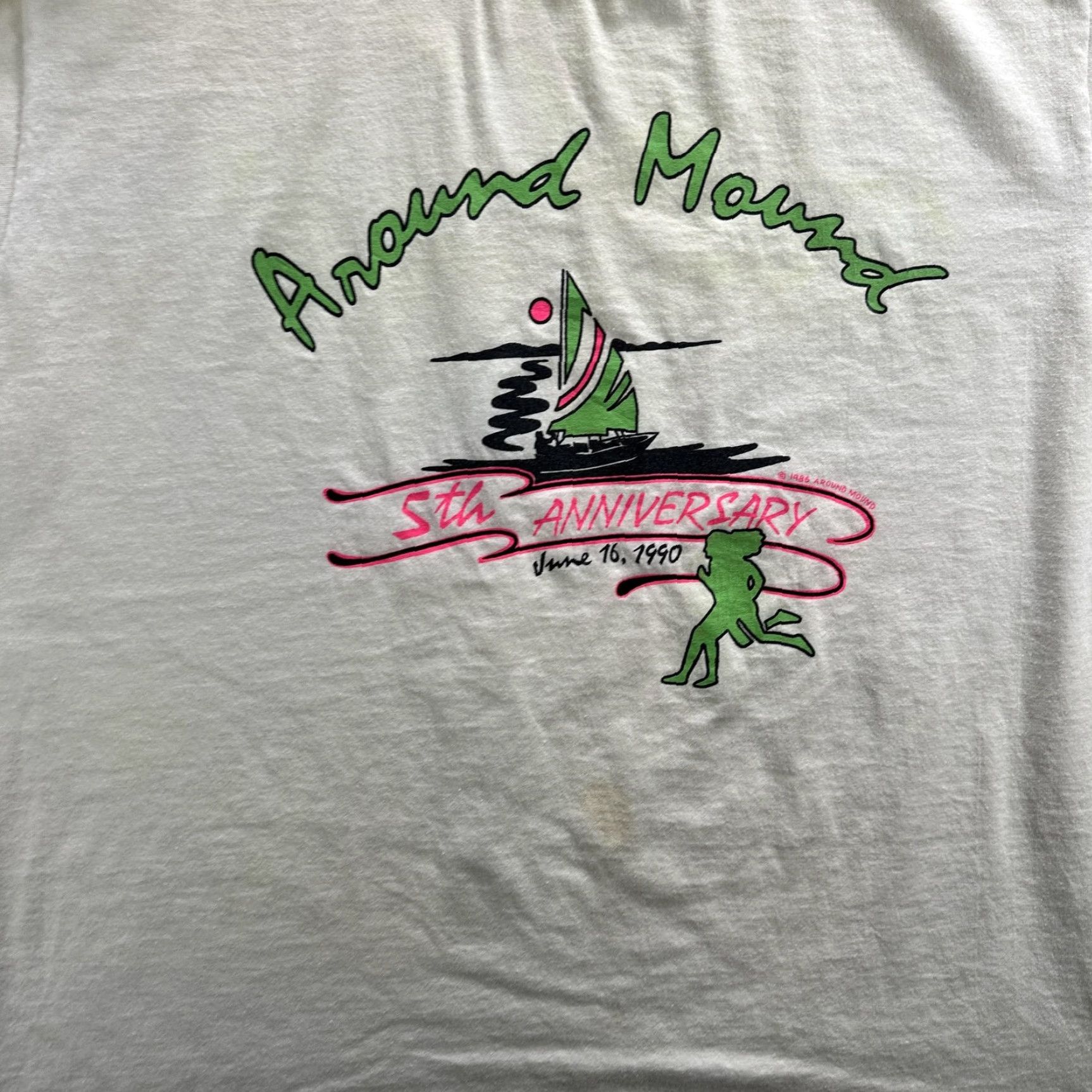 Vintage VINTAGE Screen Stars Best Around Mound Shirt Mens XL White 5th Anniversary 1990 Run Sail Lake 90s Shirt Size US XL / EU 56 / 4 - 5 Thumbnail