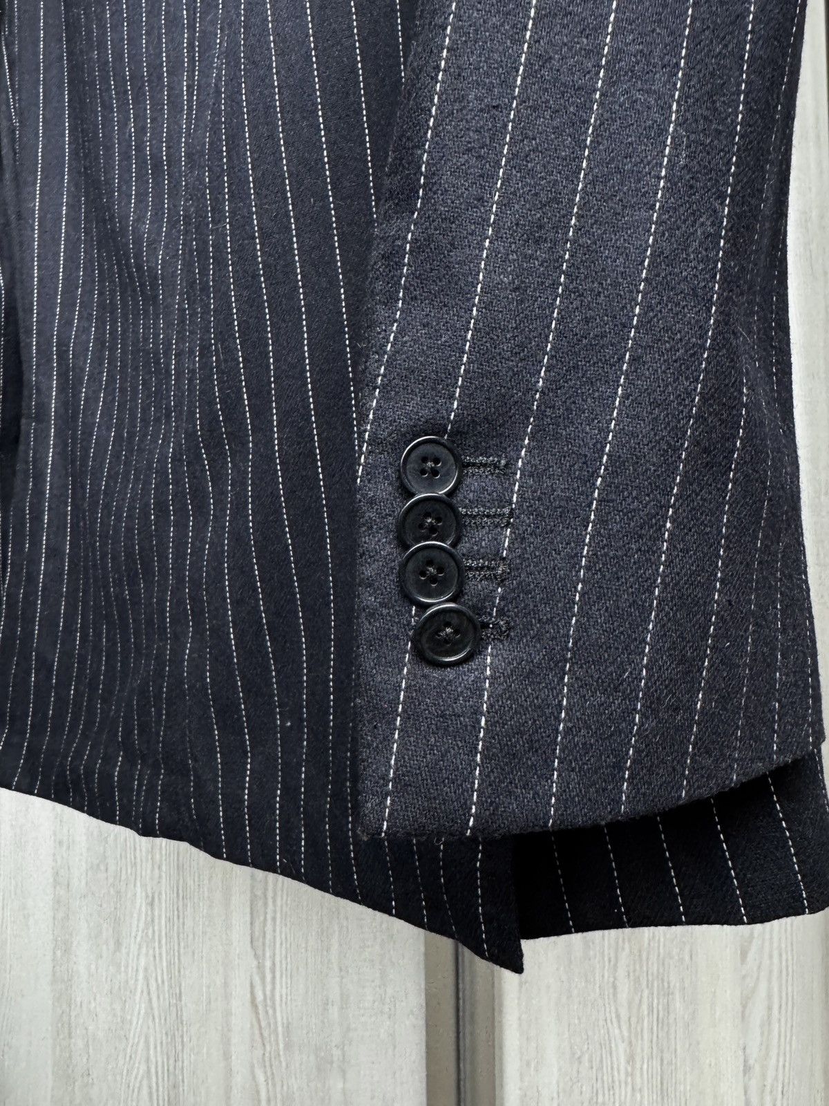 Salvatore Piccolo Salvatore Piccolo Napoli navy blue pinstripe handmade blazer Size 40R - 7 Thumbnail