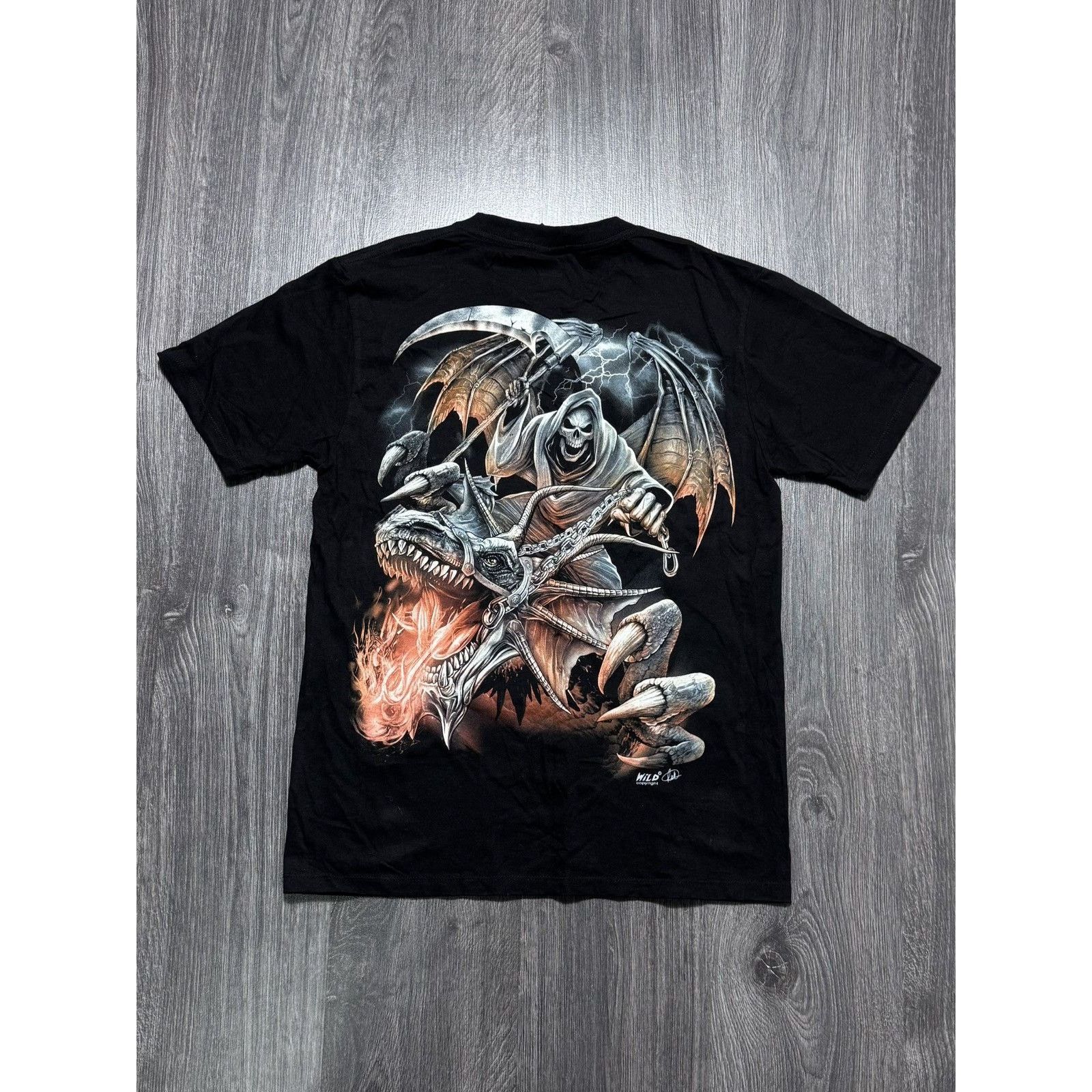 Japanese Brand × Vintage Y2K Vintage Wild Skull and Dragon Biker T-shirt Size US M / EU 48-50 / 2 - 4 Thumbnail