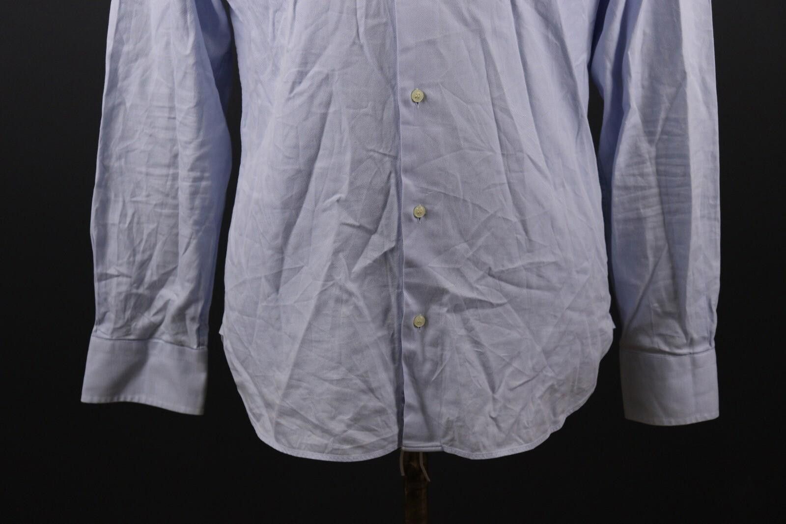 Designer Boggi Milano Slim Fit Blue Button Down Shirt Size 41 / 16 Size US M / EU 48-50 / 2 - 3 Thumbnail