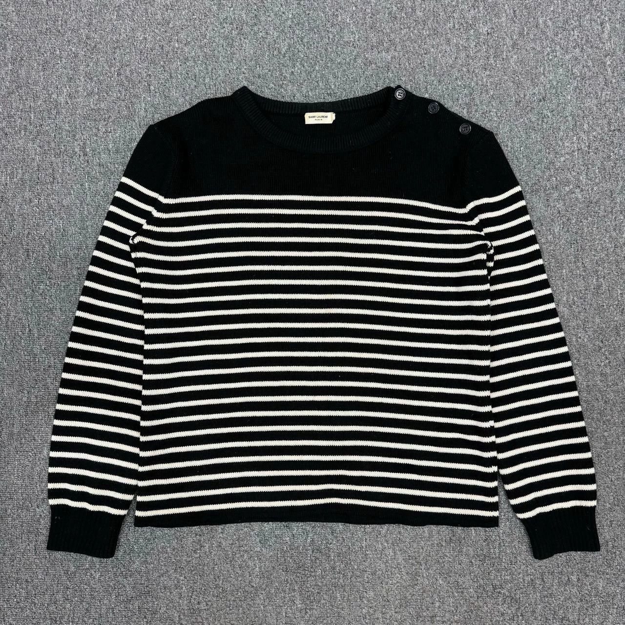 Saint Laurent Paris Saint Laurent Paris Wool striped knitted sweater Size US XL / EU 56 / 4 - 1 Thumbnail