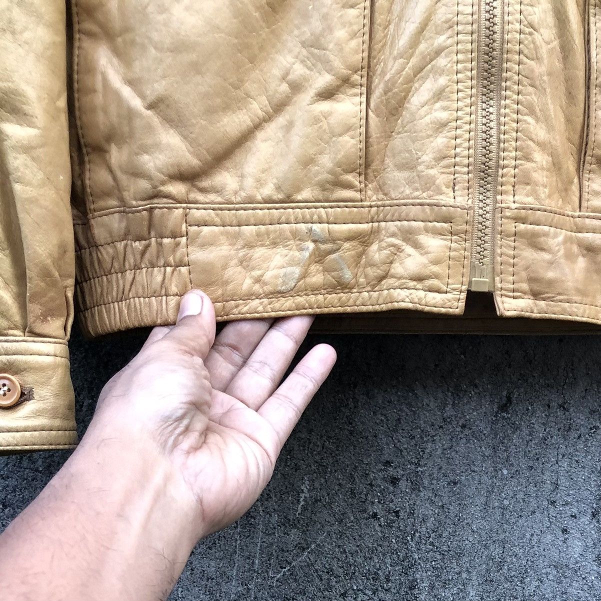 Vintage Vintage Japanese Brand Takagi Fur Cow Leather Bomber Jacket Size US M / EU 48-50 / 2 - 8 Thumbnail