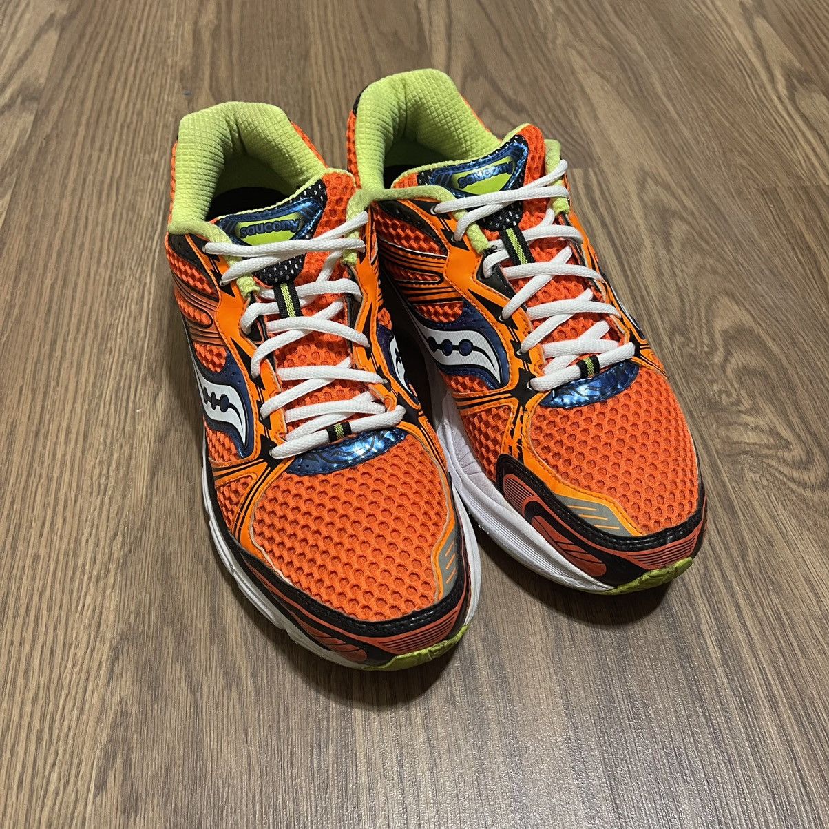 Saucony RARE 2012 Men’s Saucony Guide 5 Running Shoes Orange Green Size US 12 / EU 45 - 3 Thumbnail