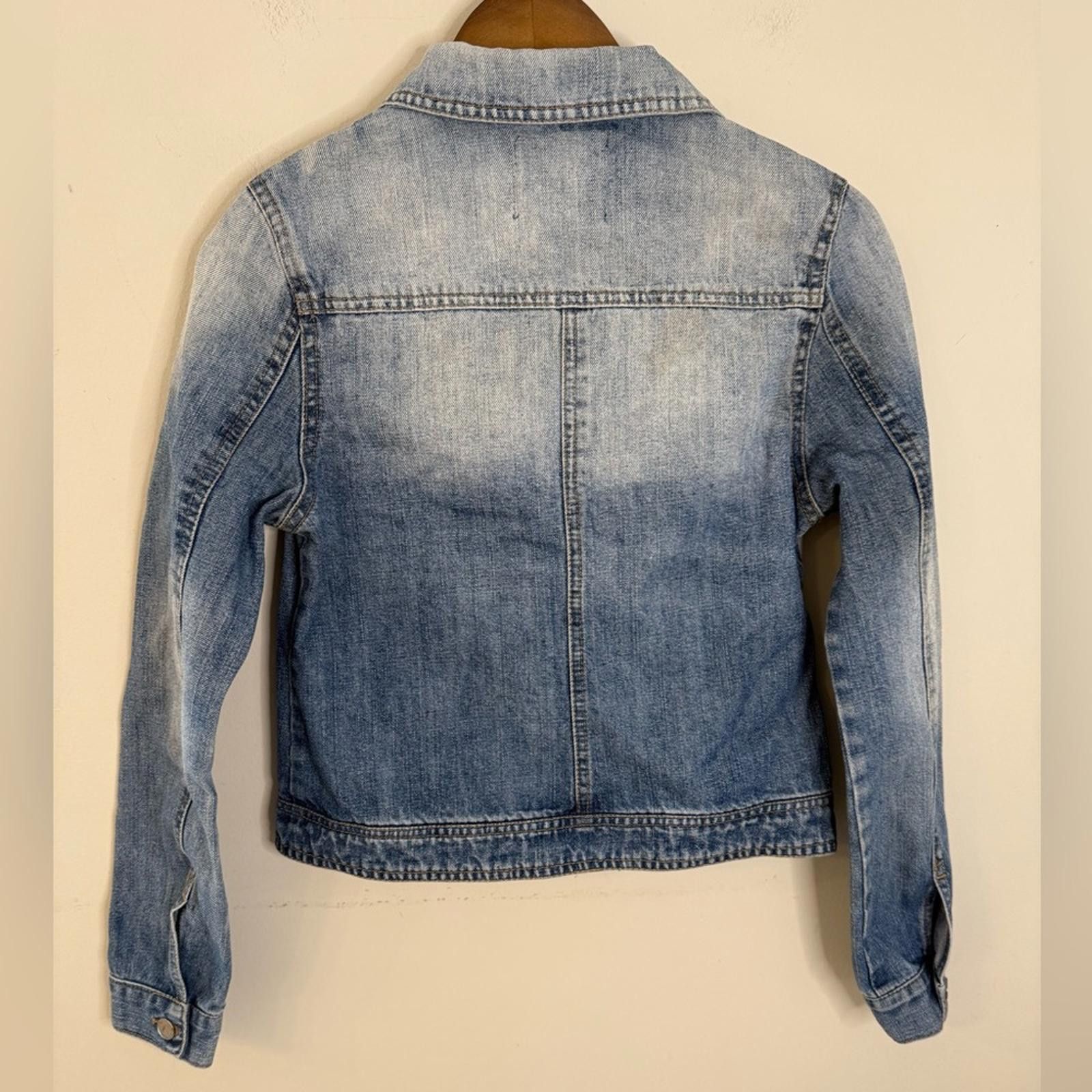 Other life in progress metal spiked grungy denim jeans jacket SZ M Size M / US 6-8 / IT 42-44 - 2 Thumbnail