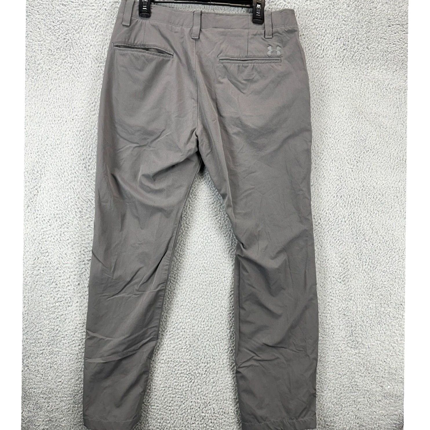 Under Armour Under Armour Pants Mens 36 Grey Logo Chino Straight Leg Golf Athletic Flat Front Size US 36 / EU 52 - 2 Thumbnail