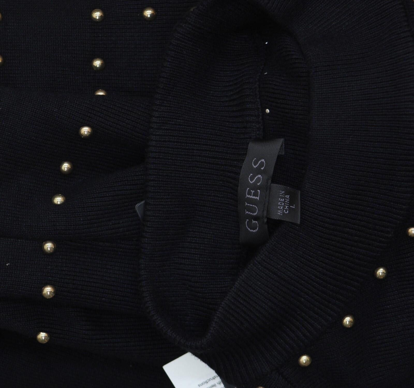 Guess Guess Womens Veronika Bodycon Knit Sweater Dress Jet Black L Size L / US 10 / IT 46 - 5 Thumbnail