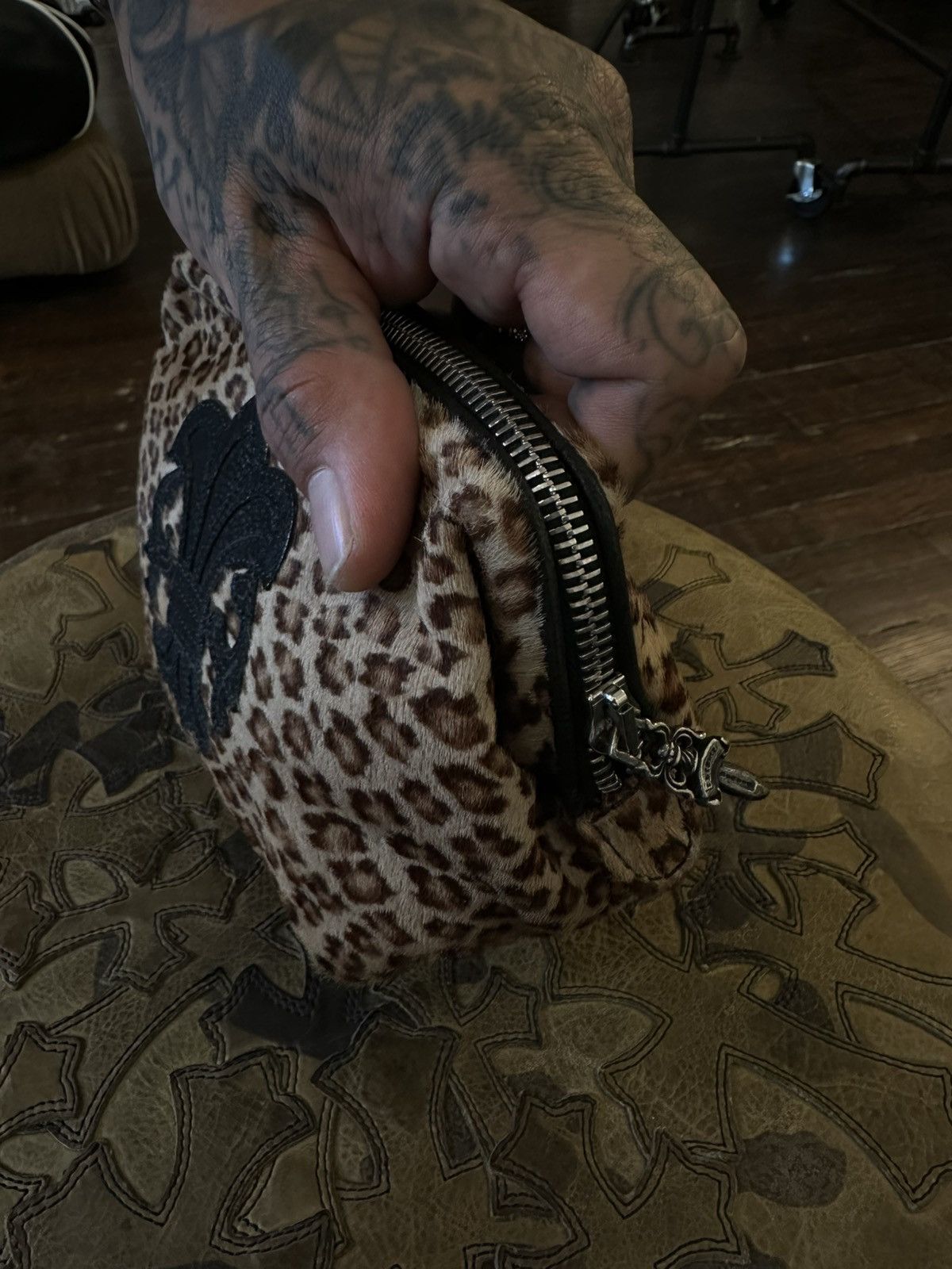 Chrome Hearts CHROME HEARTS CHEETAH PATCH MINI TRAVEL BAG Size ONE SIZE - 2 Thumbnail