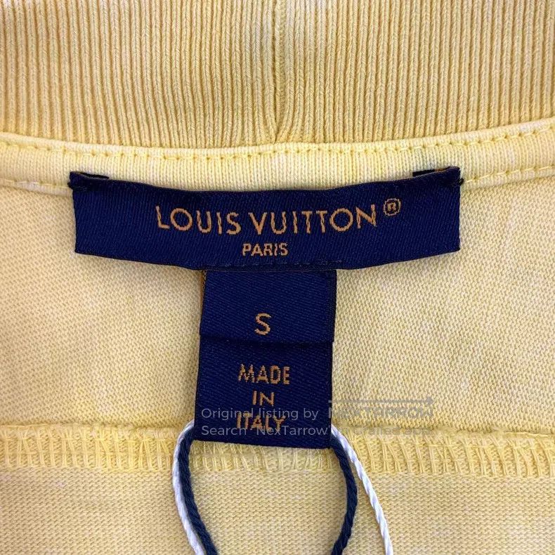Louis Vuitton Louis Vuitton 24 yellow logo print made old round neck cot Size S / US 4 / IT 40 - 5 Thumbnail