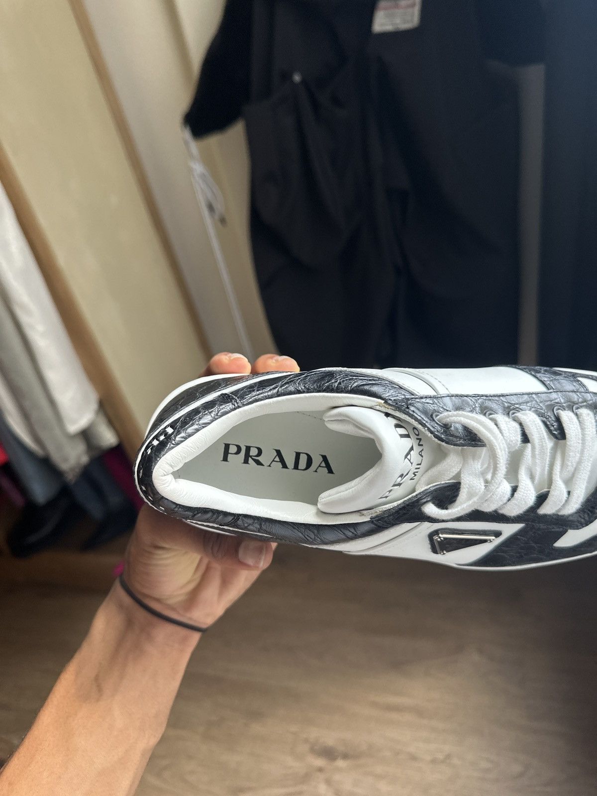 Prada $2,000 Downtown croc embossed sneaker Size US 9 / EU 42 - 13 Thumbnail