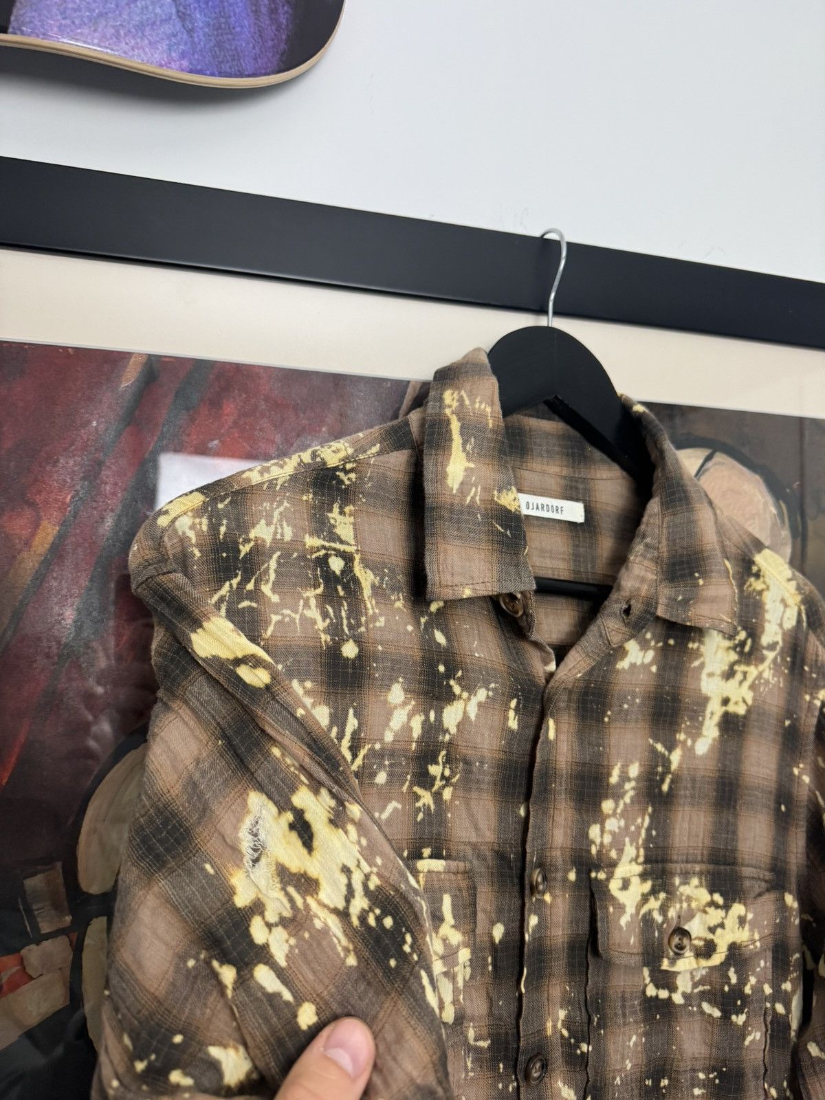 Ojardorf Ojardorf Bleached Flannel Shirt Button Up Splatter Rare Size US XL / EU 56 / 4 - 4 Thumbnail