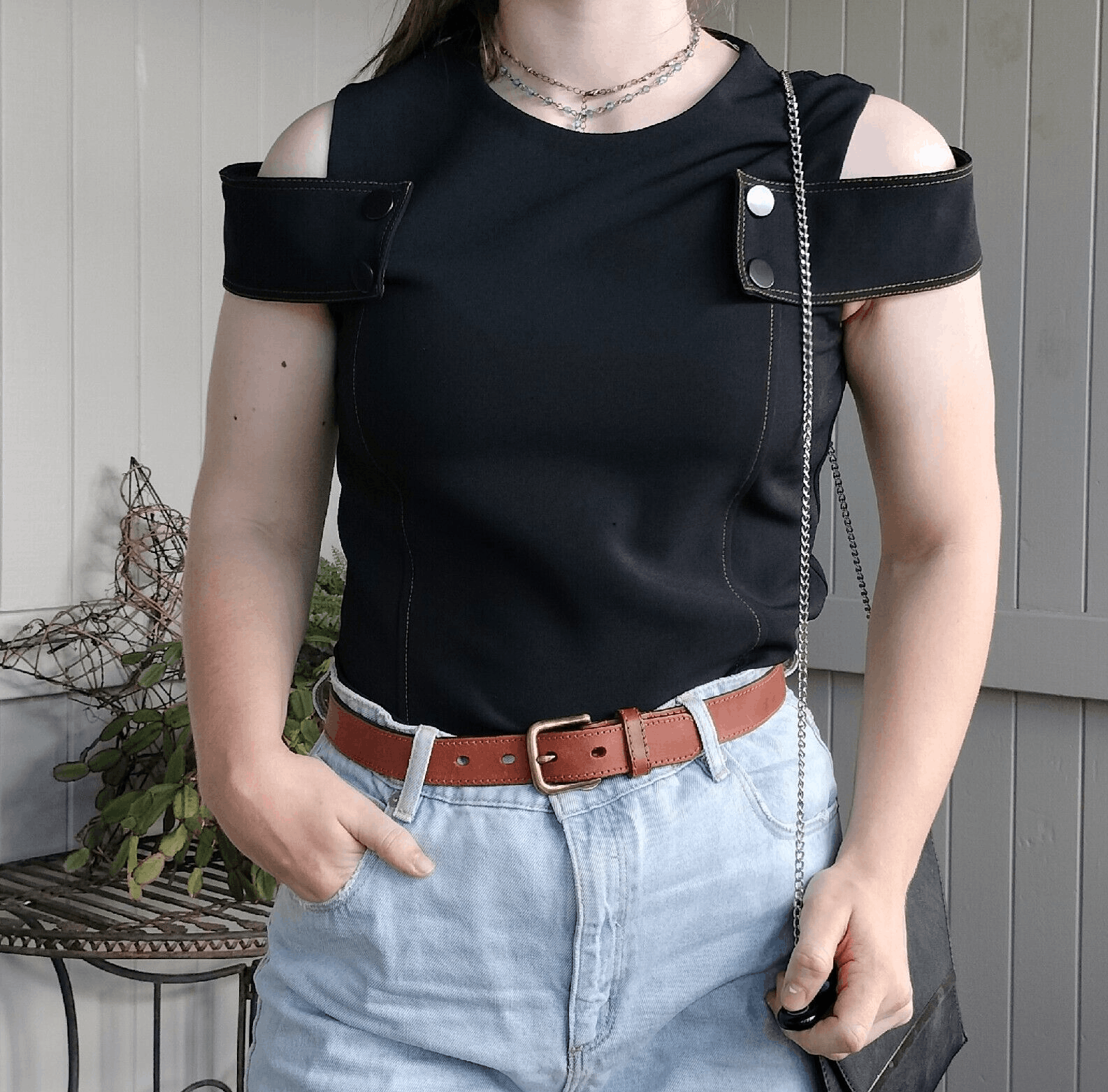 Designer × Man Made In Australia Veronika Maine Blouse Black Short Sleeve Hunger Games Size M / US 6-8 / IT 42-44 - 1 Thumbnail