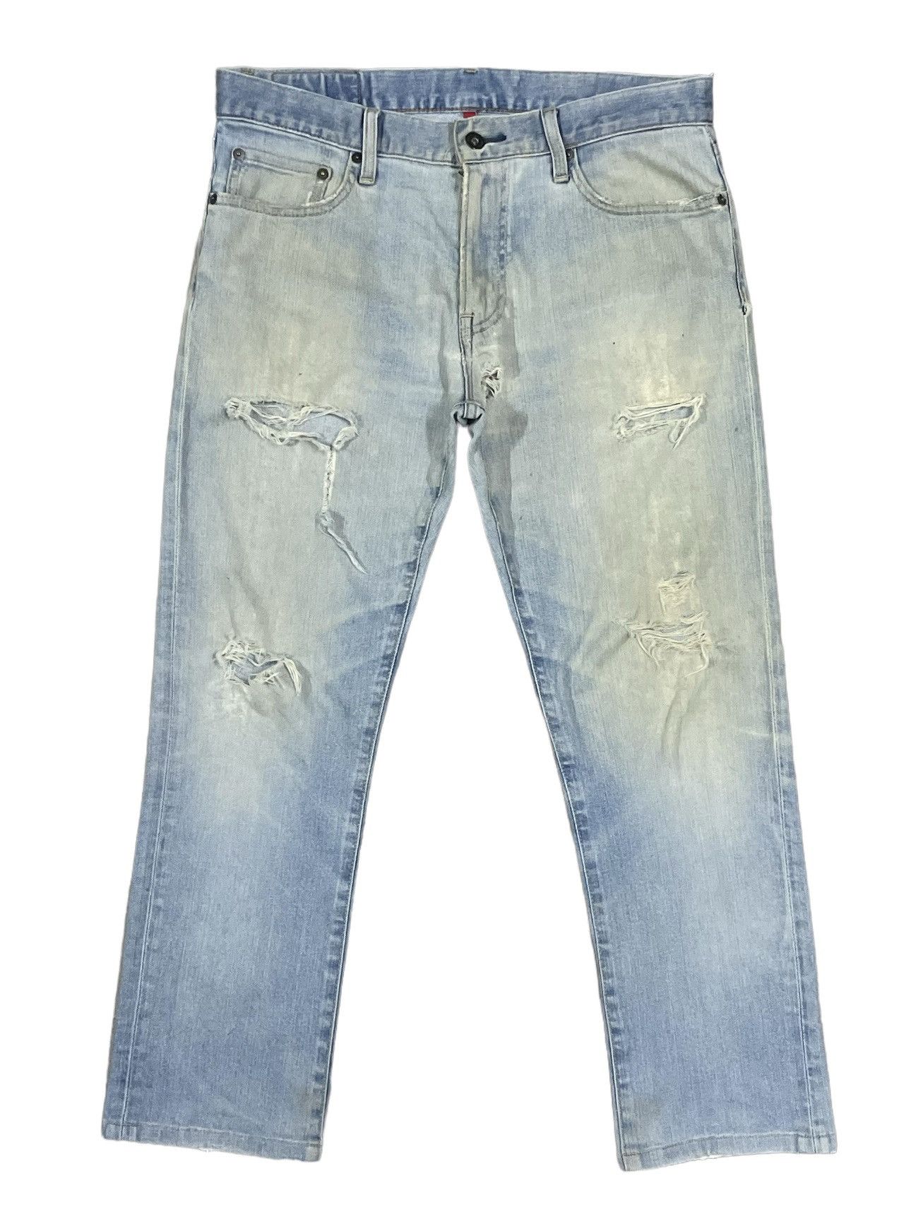 Jun Takahashi Japanese Streetwear Blue Wash Ripped Distressed Style Jeans Size US 32 / EU 48 - 1 Thumbnail