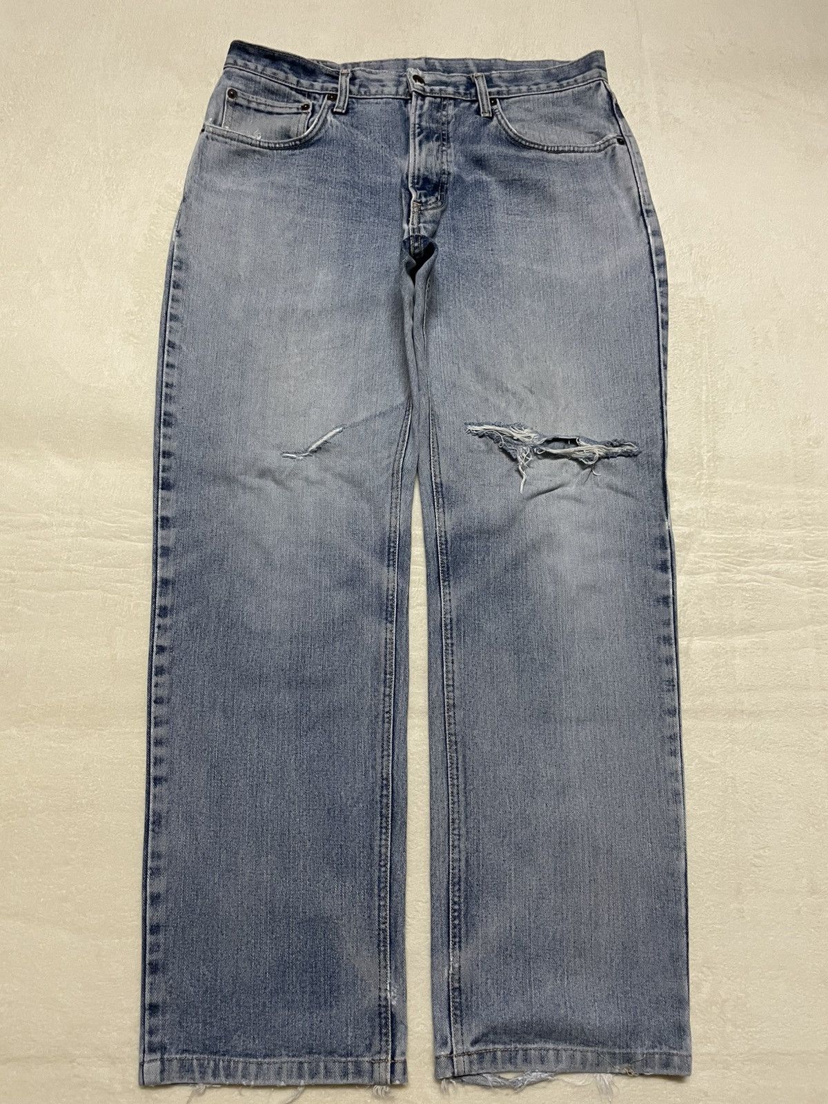 Edwin Vintage Edwin Japanese Brand Distressed Blue Wash Jeans Size US 35 - 1 Thumbnail