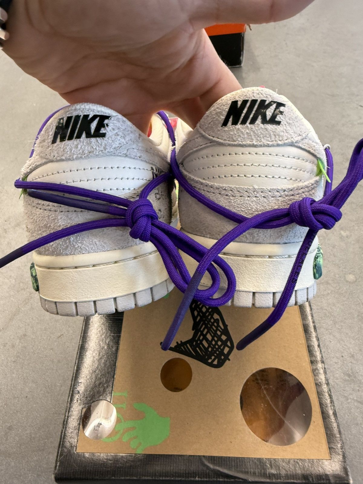 Nike × Off-White 2021 Nike Dunk Low Off White 15 Of 50 Sail Neutral Grey Size US 10.5 / EU 43-44 - 6 Thumbnail