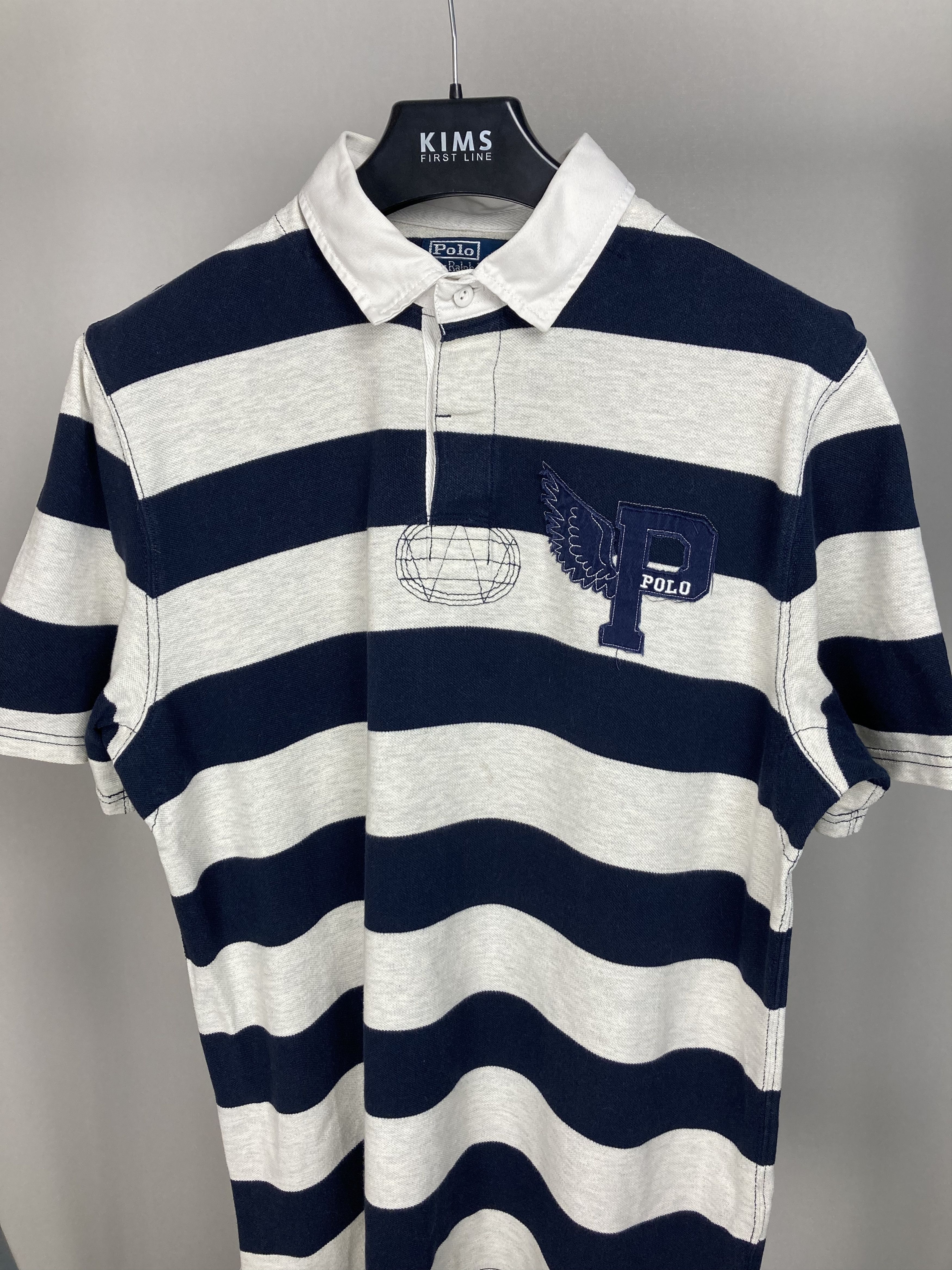 Polo Ralph Lauren PRL Ralph Lauren P-Wing Stripped Cheef Keef Polo Shirt 90s Size US XL / EU 56 / 4 - 2 Thumbnail
