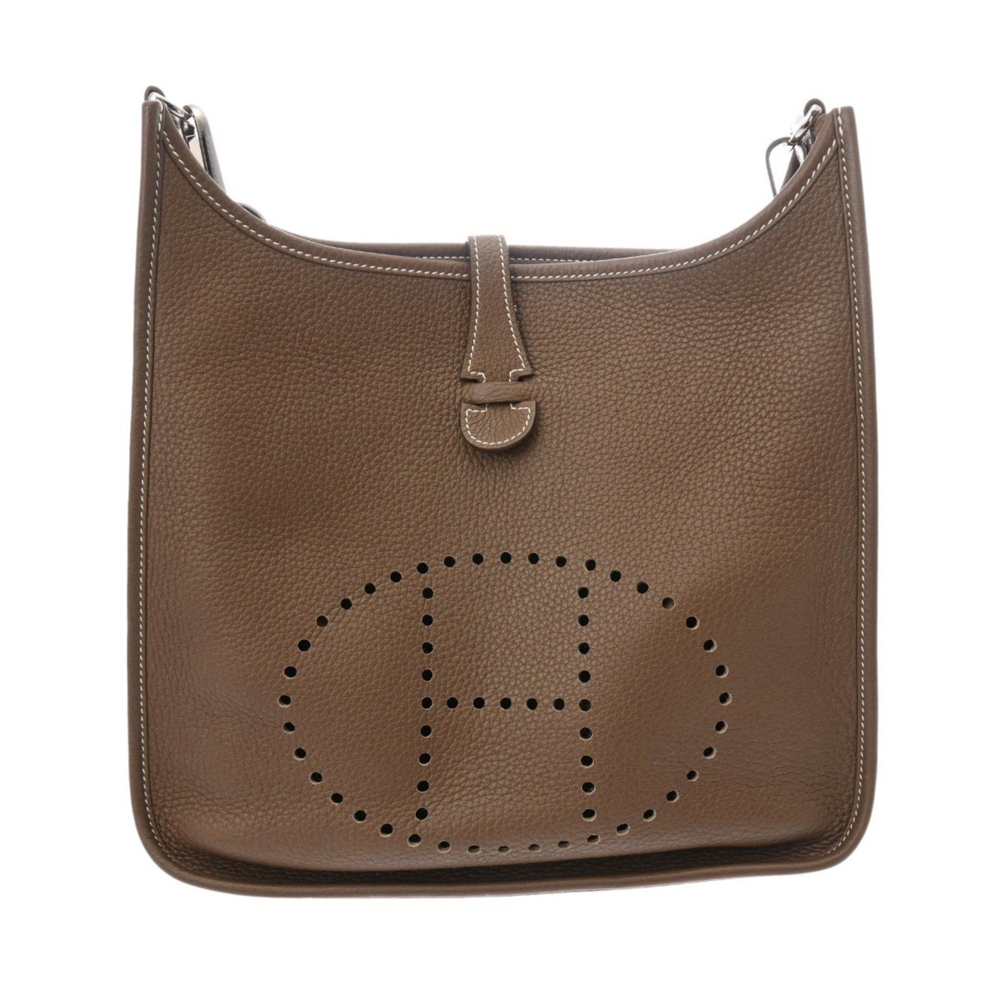 Hermes Evelyn 3 Pm Etoupe Y Stamp (Around 2020) Unisex Taurillon Clemence Shoulder Bag in Grey, Women's