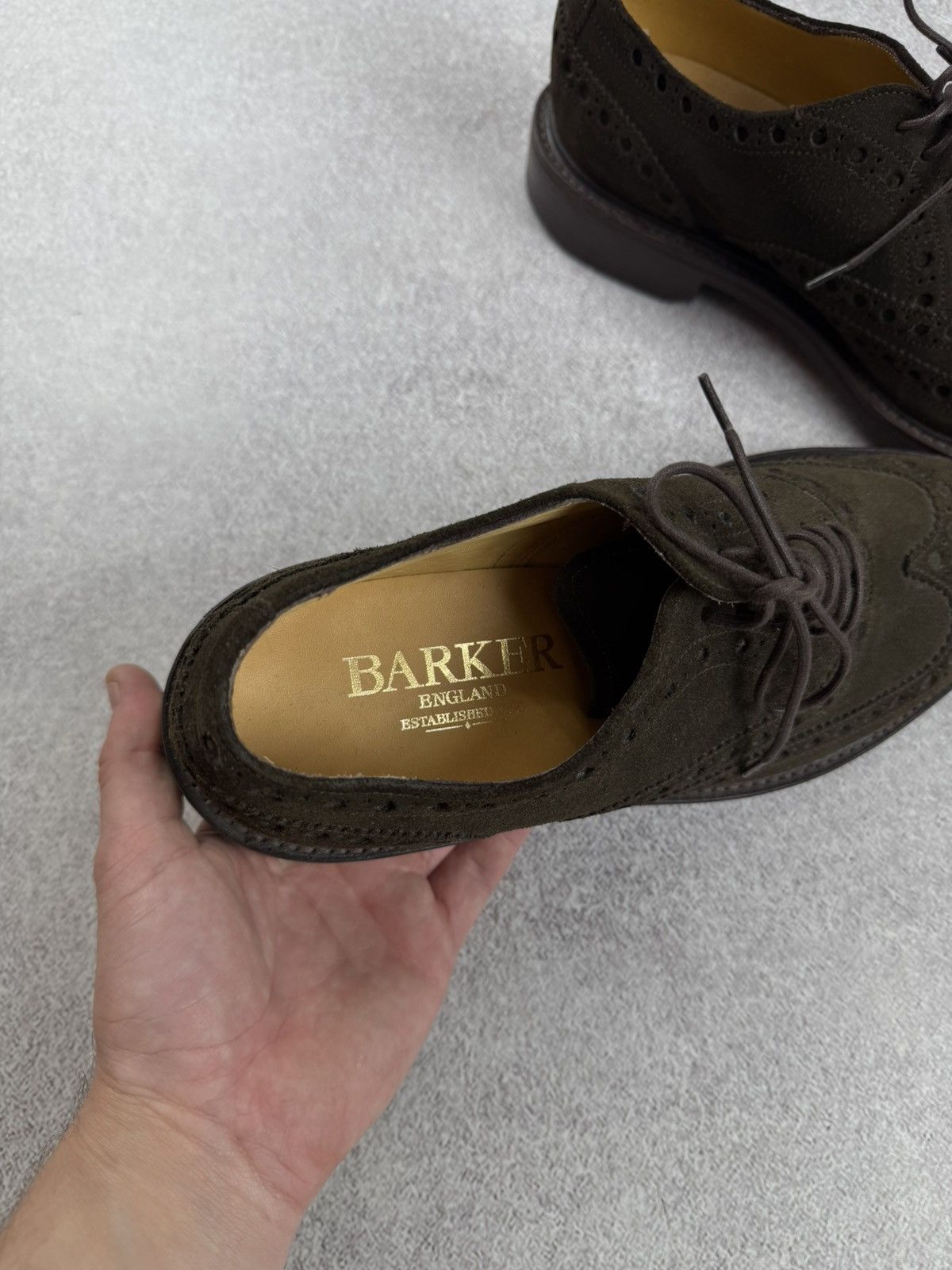 Barker Barker Suede Brogue Derby Dress Shoes Size Uk 5 Size US 6 / EU 39 - 9 Thumbnail