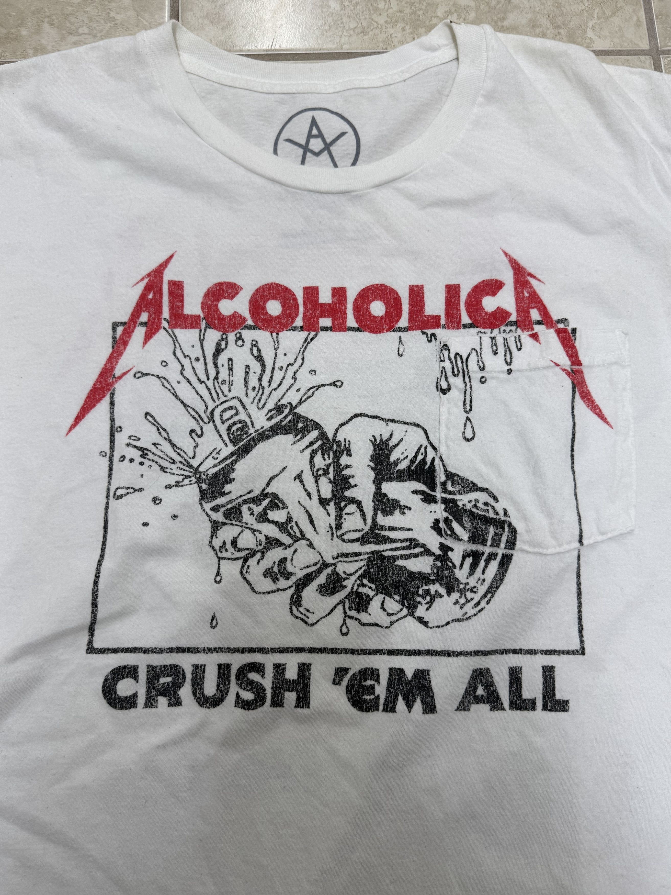 Local Authority Local Authority White Alcoholica Graphic Logo T-Shirt Size US M / EU 48-50 / 2 - 3 Thumbnail