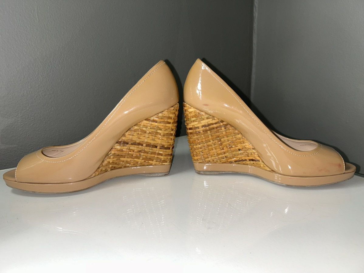 Prada Prada Espadrilles Nude Patent Leather Peep-Toe Wedges s 36.5 Size US 6.5 / IT 36.5 - 6 Thumbnail
