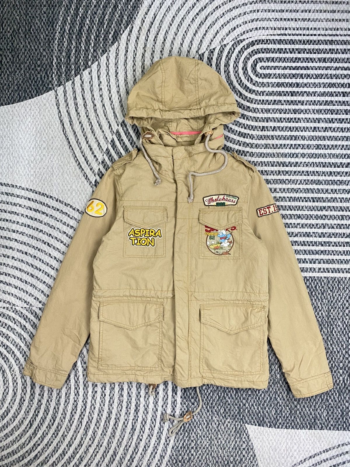 Japanese Brand Vintage Whole Hauss Military Patch Jacket Size US S / EU 44-46 / 1 - 1 Thumbnail