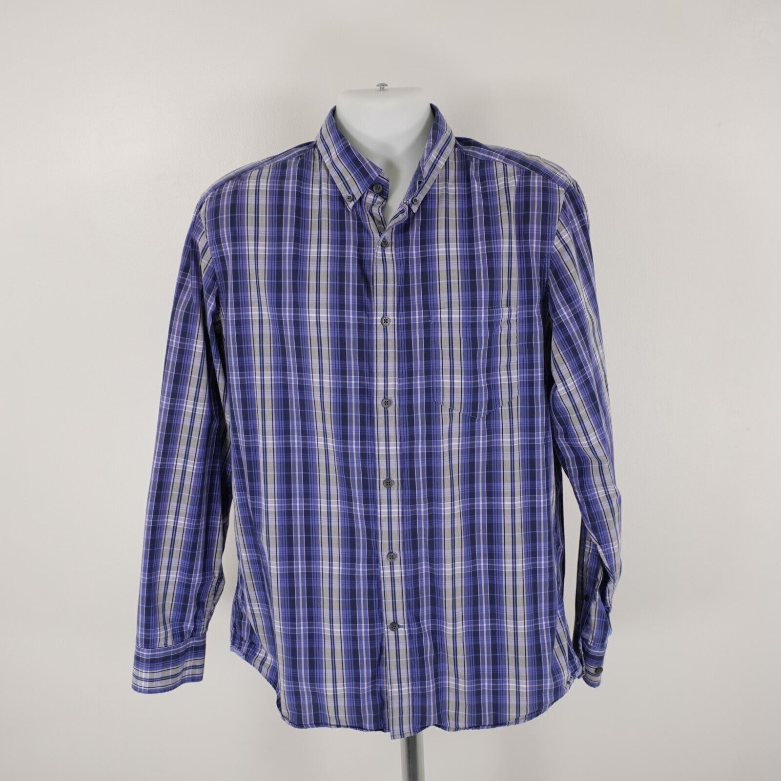 Banana Republic Banana Republic Blue Plaid Pocket Collared Button Down Large Size US L / EU 52-54 / 3 - 5 Thumbnail