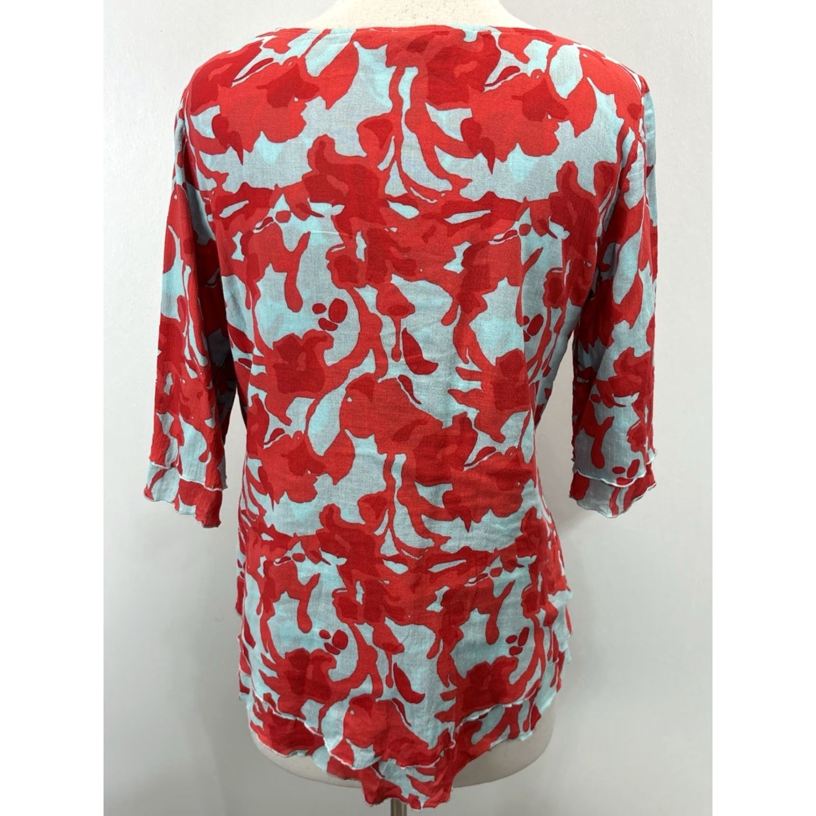 Soft Surroundings Soft Surroundings Tunic Blouse Women Small Multicolor Floral 3/4 Sleeve Siesta Key Size S / US 4 / IT 40 - 3 Thumbnail