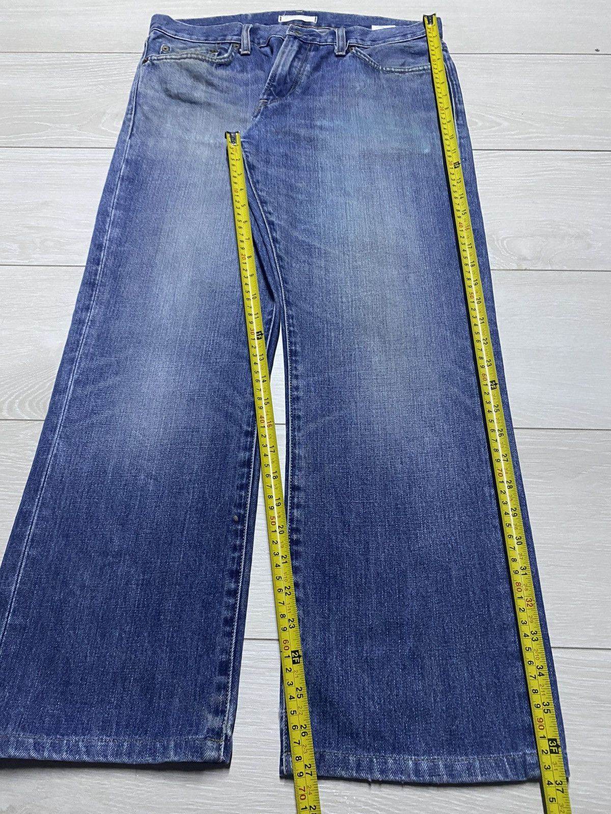 Takashi Murakami × Uniqlo Vintage Uniqlo UJ Faded Wash Distressed Loose Jeans Size US 33 - 13 Thumbnail